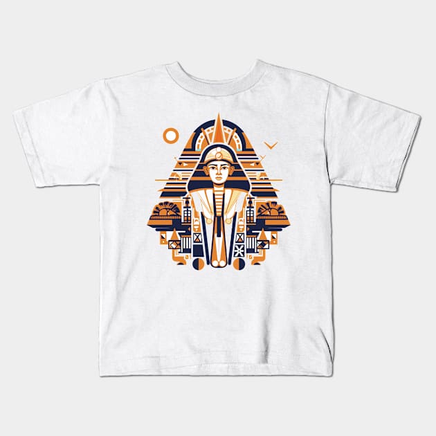 Ancient Egyptian Art: Pyramids, Ankh, and Mythic Majesty Kids T-Shirt by FK